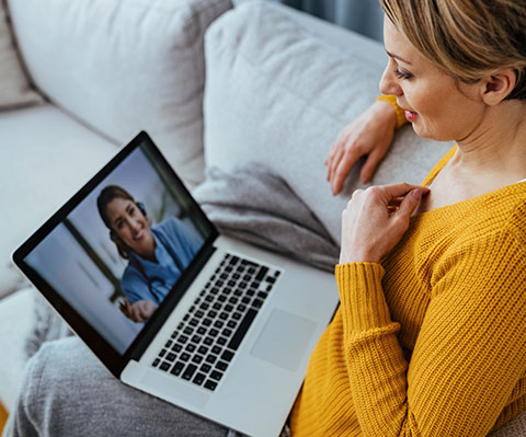 person on a video call