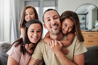 young family spending time together